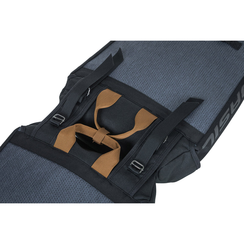 Load image into Gallery viewer, Basil Miles Dubbele Fietstas, waterdicht, Universal Bridge systeem, 34L, zwart antraciet