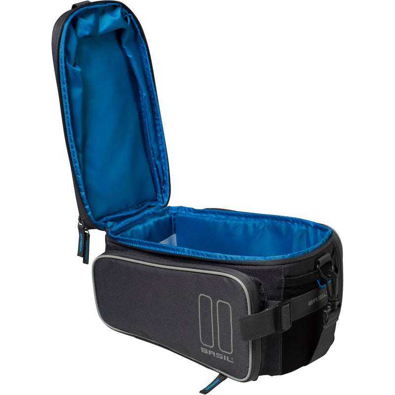 Load image into Gallery viewer, Basil Sport Design Trunkbag - Grijze fietsbagagedragertas, 7-15L, waterafstotend, voor reguliere fiets en e-bike
