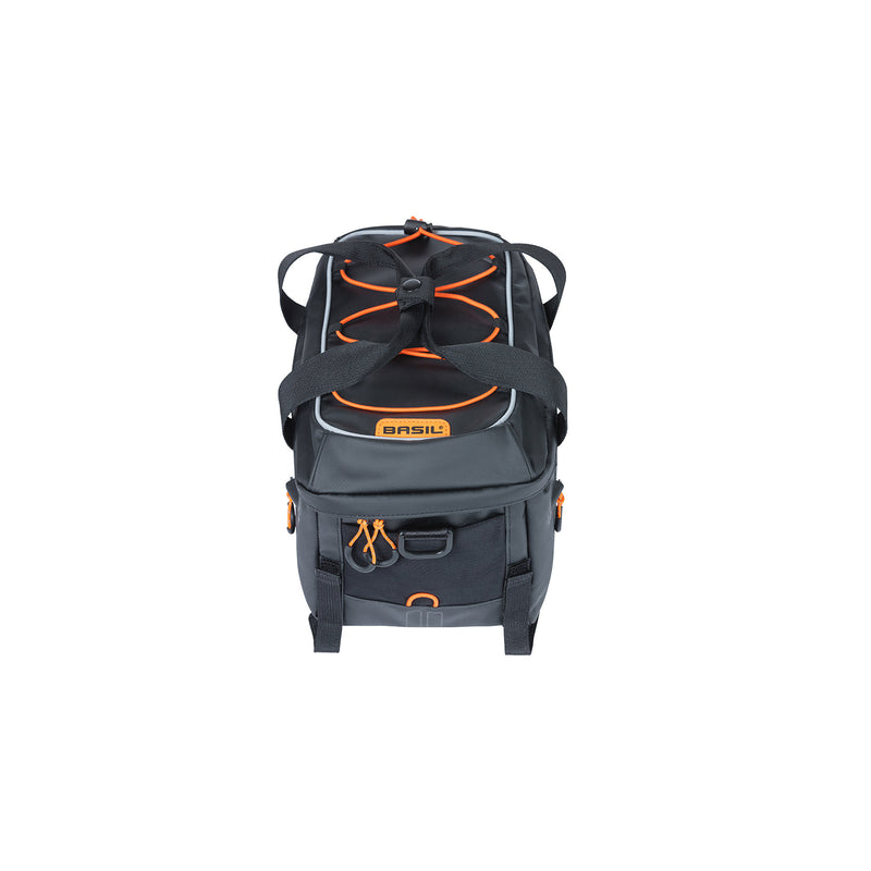 Load image into Gallery viewer, Basil Miles Bagagedragertas - sportieve fietstas voor heren en dames - zwart oranje - waterdicht - 7 liter