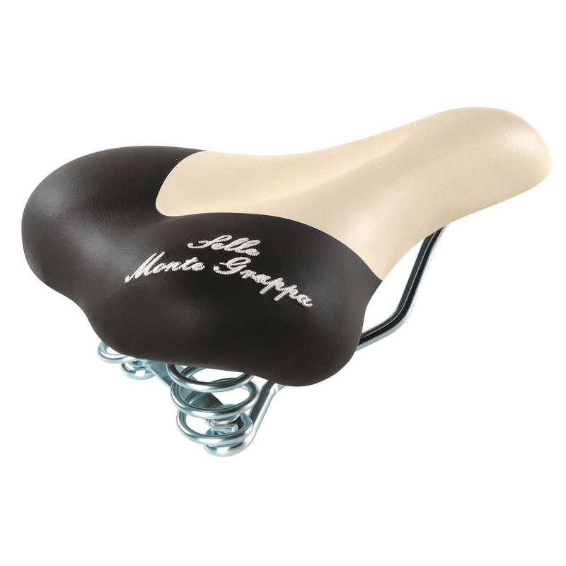 Load image into Gallery viewer, Monte grappa zadel fashion met veer cream zwart