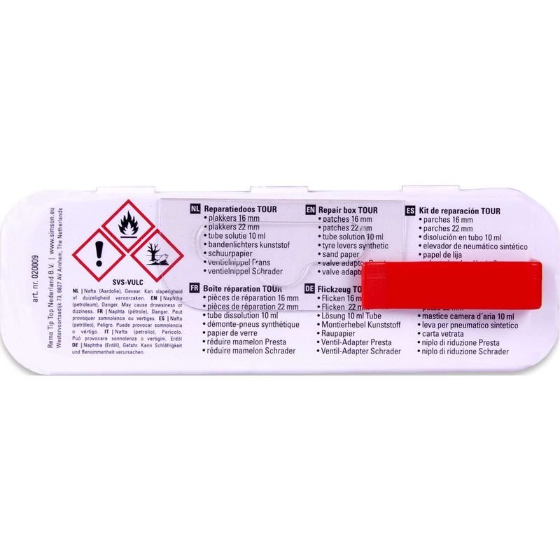 Load image into Gallery viewer, reparatiedoos Tour 11,5 cm aluminium rood wit 15-delig