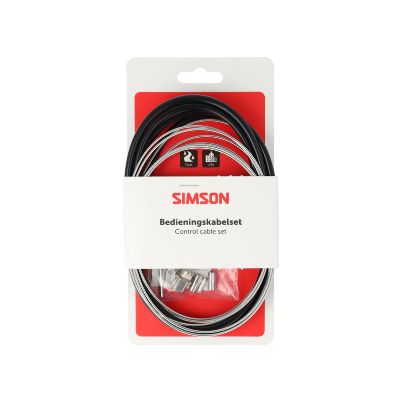 Laden Sie das Bild in Galerie -Viewer, Simson remkabelset compleet rvs shim. nexus rollerbr. zwart