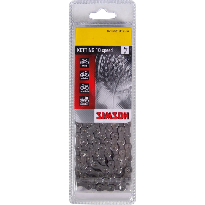 Load image into Gallery viewer, Simson Ketting Derailleur 10 - fietsketting 10-speed, anti-roest coating, 116 schakels, 1 2 X5 64