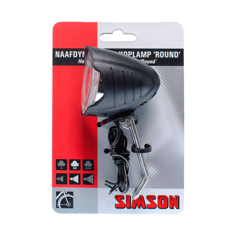 Load image into Gallery viewer, koplamp Round naafdynamo 7 lux led zwart