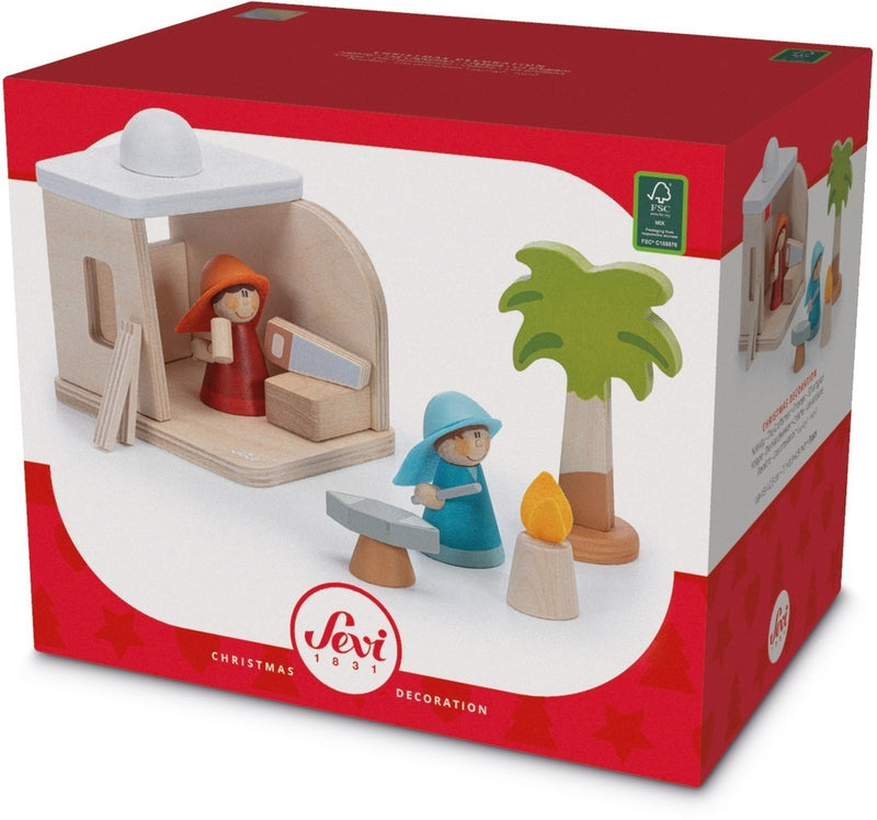 Laden Sie das Bild in Galerie -Viewer, Sevi nativity scene - craftsmen: 18x15x13 cm (83101)