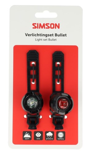 ギャラリービューアに画像をロードする, Simson verlichtingsset bullet batterij - zwart
