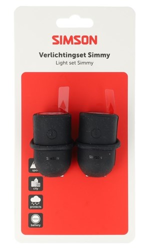 Cargue la imagen en el visor de la galería, Simson verlichtingsset simmy batterij - zwart