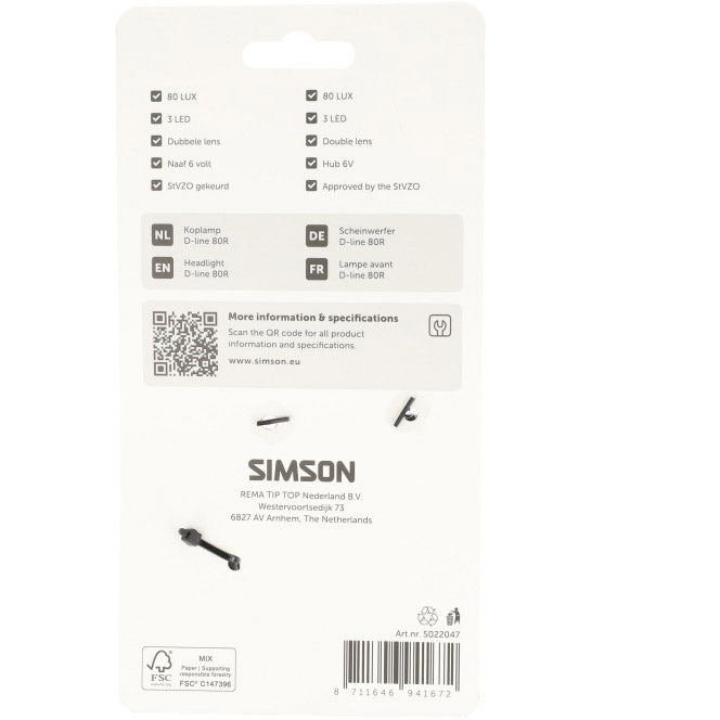 Load image into Gallery viewer, Simson koplamp aurora d-line 80r