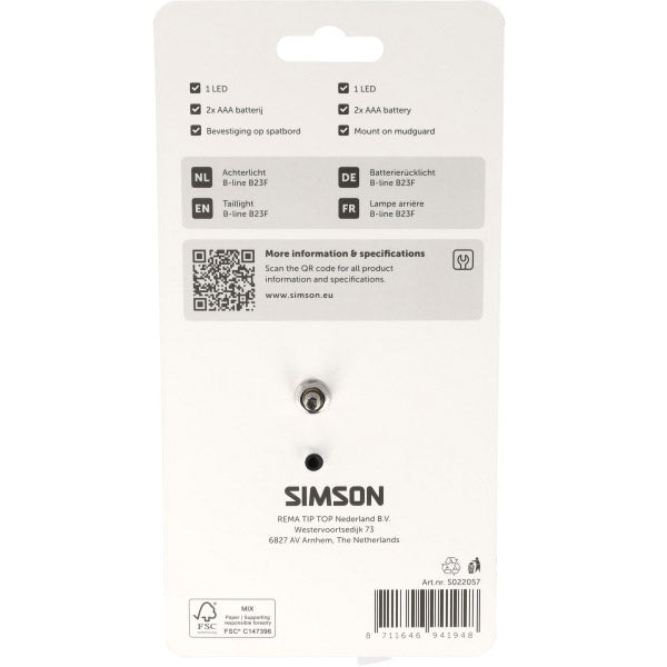 Load image into Gallery viewer, Simson aurora achterlicht b-line b23f