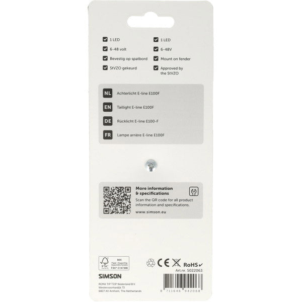 Afbeelding laden in galerijviewer, Simson aurora achterlicht e-line e100f