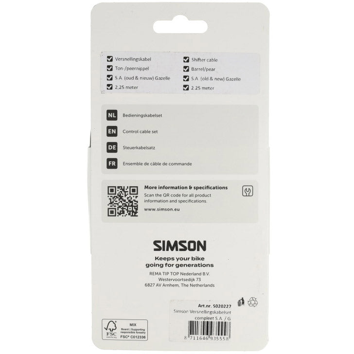 Afbeelding laden in galerijviewer, Simson versnellingskabelset compleet s.a. gazelle zwart