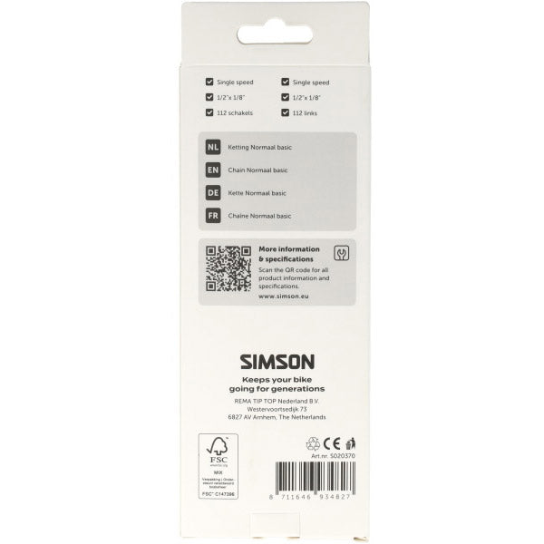 ギャラリービューアに画像をロードする, Simson ketting normaal basic