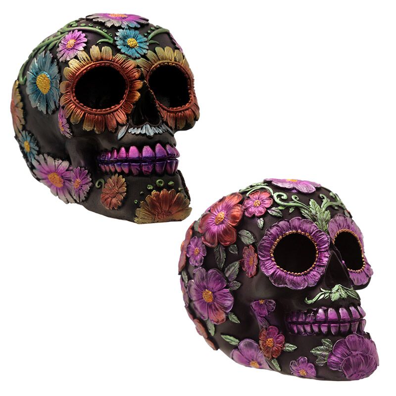 Laden Sie das Bild in Galerie -Viewer, Dia de los muertos mexicaans doodshoofd margriet woonaccessoire