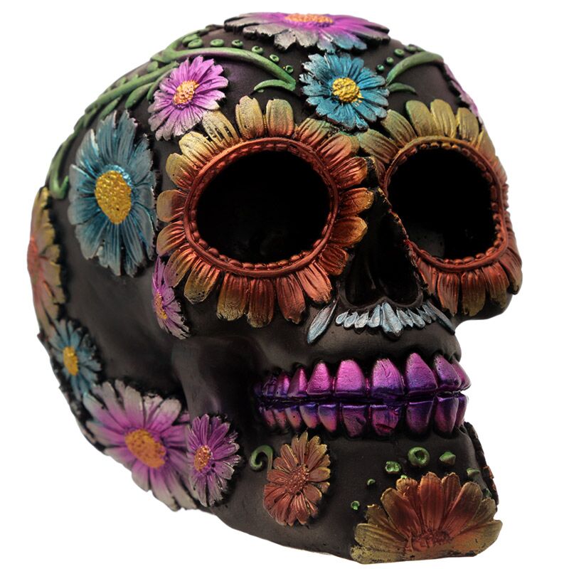 Laden Sie das Bild in Galerie -Viewer, Dia de los muertos mexicaans doodshoofd margriet woonaccessoire