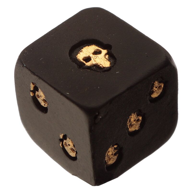 ギャラリービューアに画像をロードする, Zwart goud schedel rozen dobbelstenen set van 2