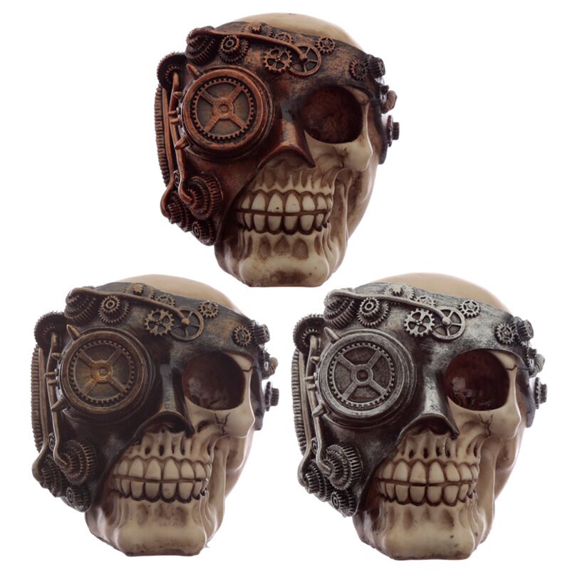 Chargez l'image dans la visionneuse de la galerie, Steampunk schedel hoofd woonaccessoire