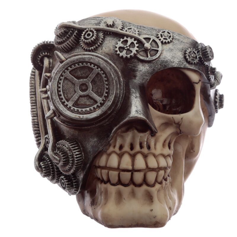 Chargez l'image dans la visionneuse de la galerie, Steampunk schedel hoofd woonaccessoire