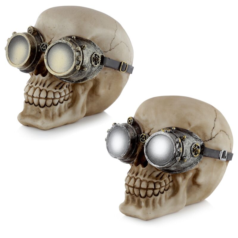 ギャラリービューアに画像をロードする, Steam punk stijl schedel met bril woonaccessoire
