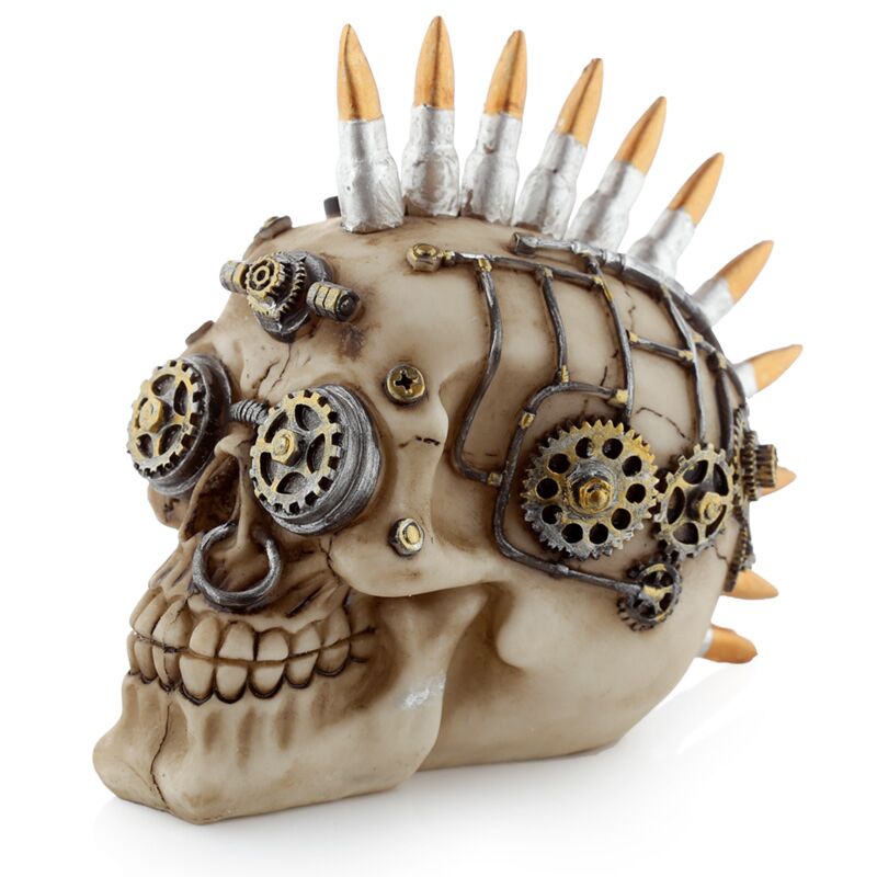 ギャラリービューアに画像をロードする, Steam punk stijl schedel met kogel mohican woonaccessoire
