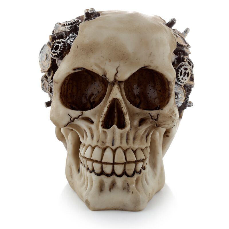 Chargez l'image dans la visionneuse de la galerie, Steam punk stijl schedel met tandwielen woonaccessoire