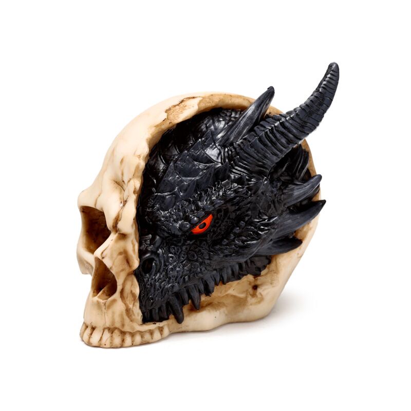 Cargue la imagen en el visor de la galería, Shadows of darkness zwarte draak in schedel - small