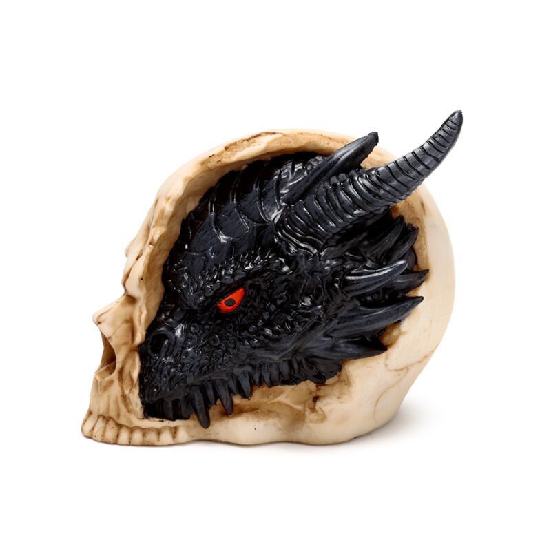 Cargue la imagen en el visor de la galería, Shadows of darkness zwarte draak in schedel - small