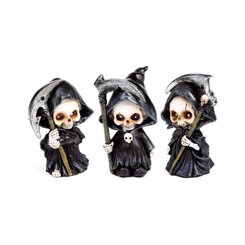 Laden Sie das Bild in Galerie -Viewer, 3-delige the reaper mini schedel set with zeis