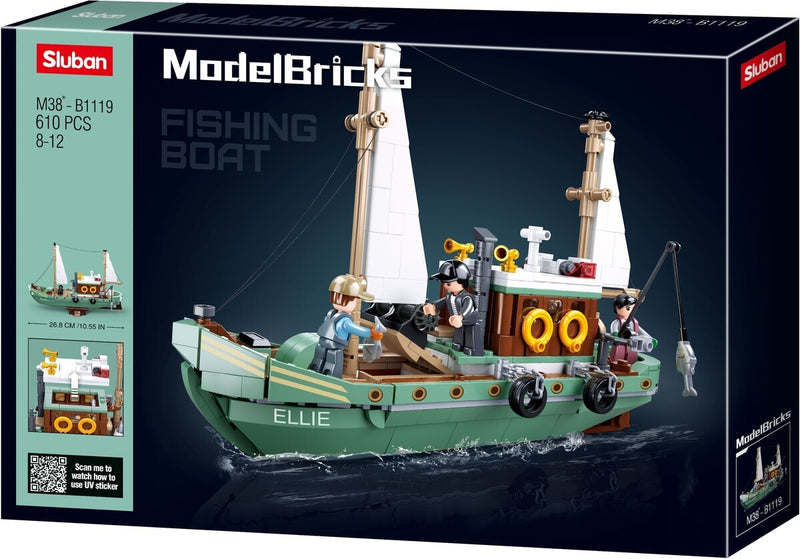Load image into Gallery viewer, Sluban modelbricks vissersboot (m38-b1119)