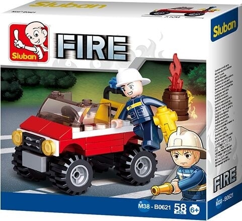 Load image into Gallery viewer, Sluban brandweer jeep : 58 stuks (m38-b0621)