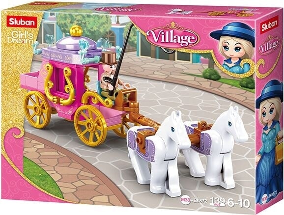 Load image into Gallery viewer, Sluban girl's dream koets met 2 paarden (m38-b0872)