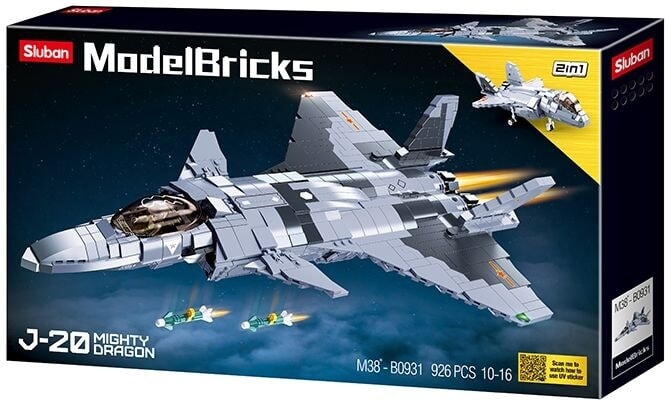 Load image into Gallery viewer, Sluban gevechtsvliegtuig mighty dragon j-20 : 926 stuks (m38-b0931)