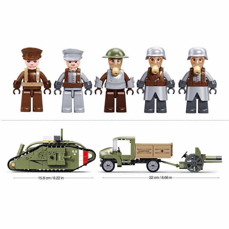 Load image into Gallery viewer, Sluban army aanvallende tank wwii - mark vs (m38-b1296)