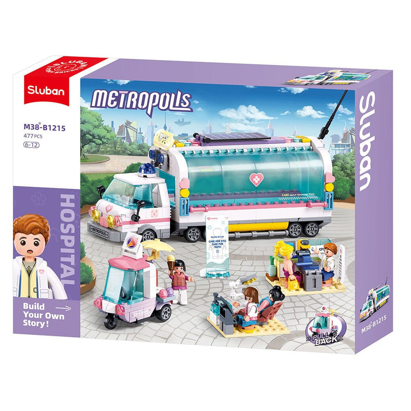 Load image into Gallery viewer, Sluban metropolis doctor-mobile nursing car (pull back) (m38-b1215)