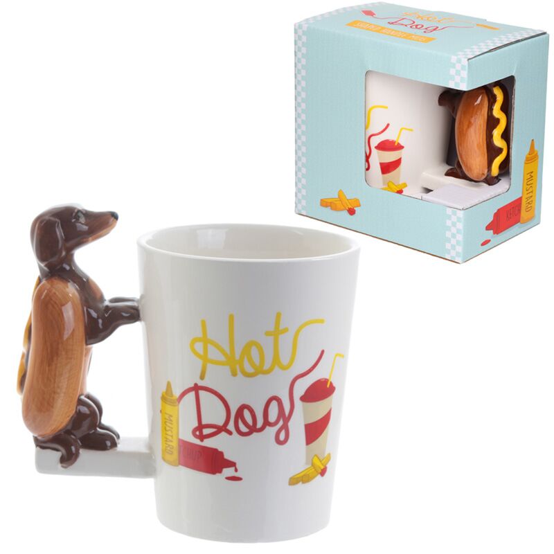 Laden Sie das Bild in Galerie -Viewer, Worstenhond hot dog - gevormd handvat keramiek mok