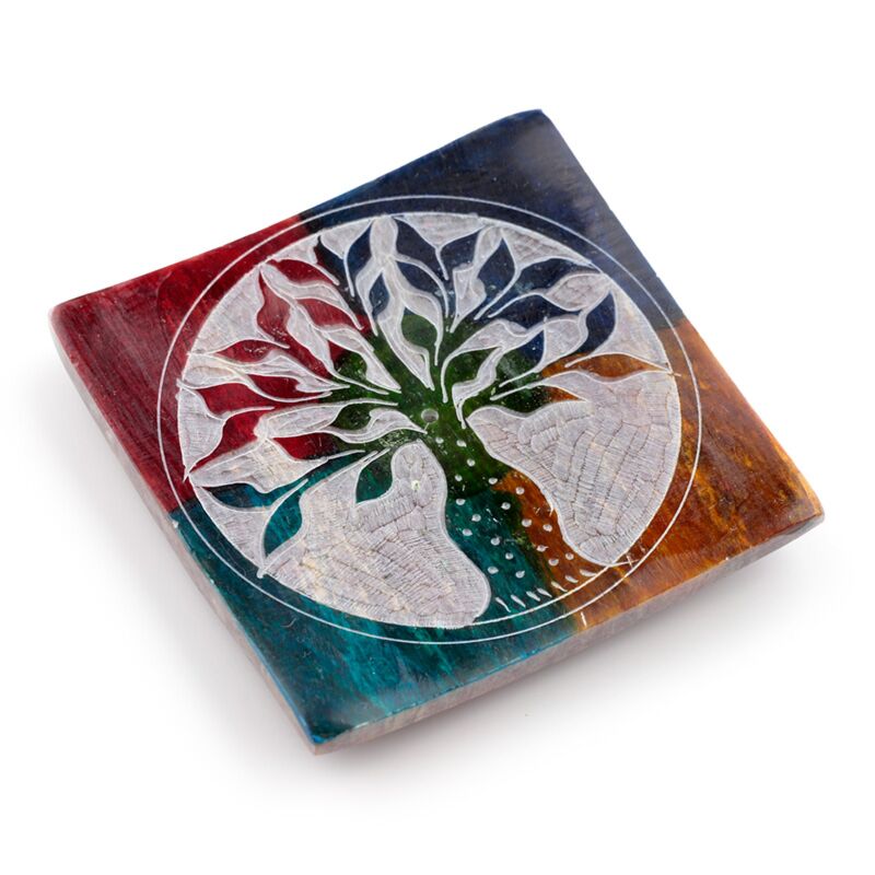 Load image into Gallery viewer, Tree of life zeepsteen wierookhouder schaaltje