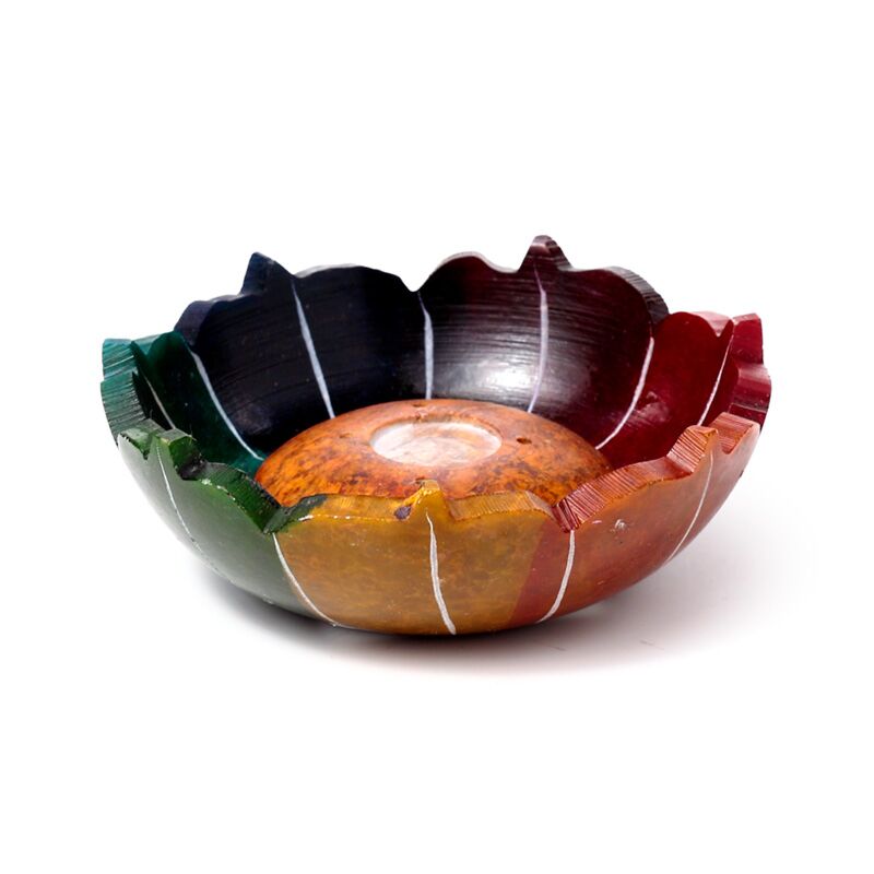 Cargue la imagen en el visor de la galería, Zeepsteen chakra lotus wierookhouder schaaltje