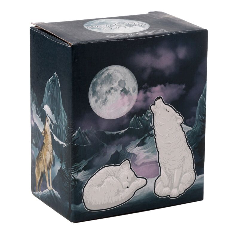 Cargue la imagen en el visor de la galería, Witte wolf keramiek peper- en zoutstel