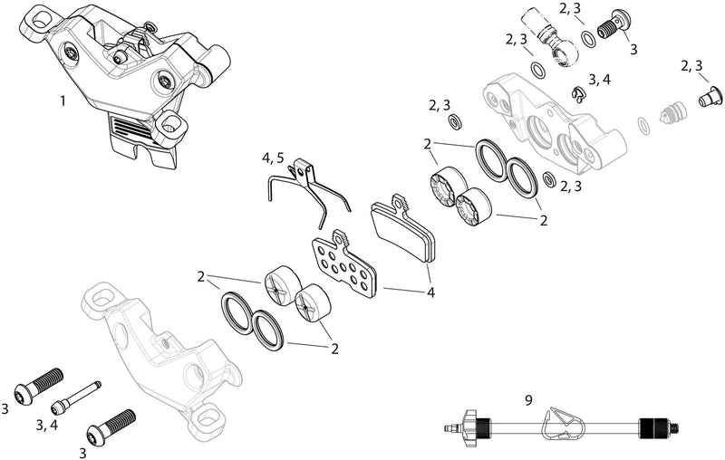 Load image into Gallery viewer, Sram scheibenbremse motive ultimate disc brakes hint. motifs ultimate silver