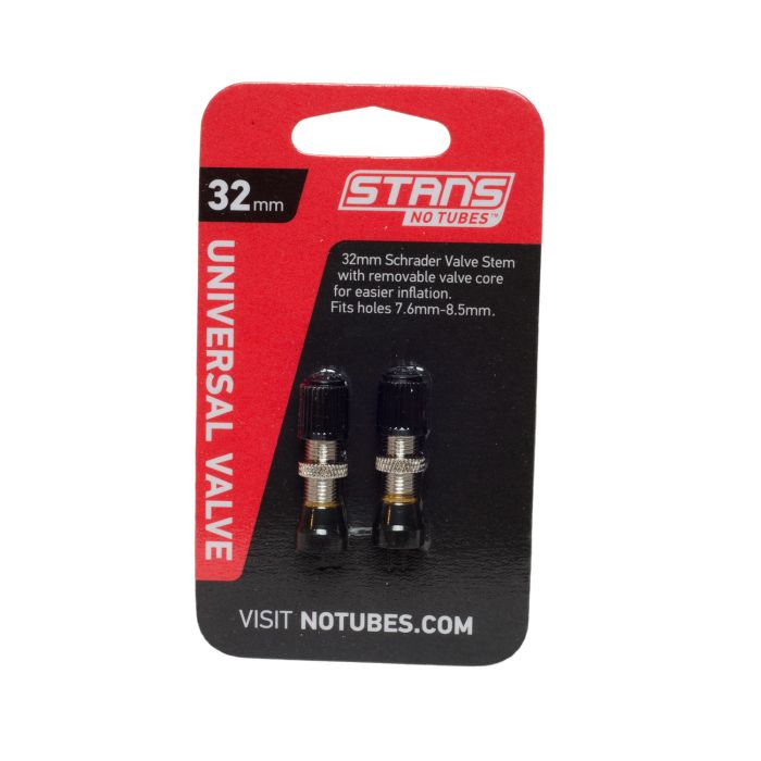 Cargue la imagen en el visor de la galería, Stans stan's valve stem (pair) - universal, schrader, 10mm base - 32mm