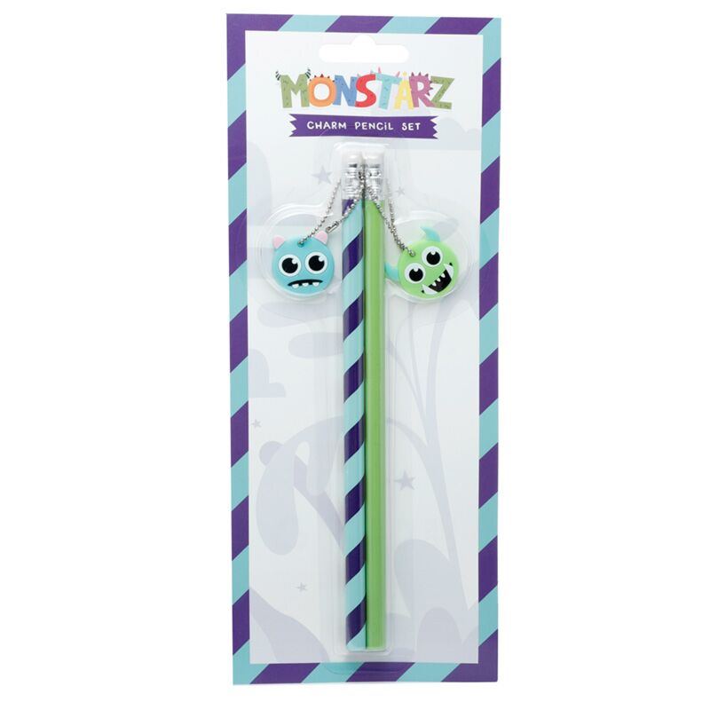 Cargue la imagen en el visor de la galería, Set van 2 pvc bedeltjes potlood - monstarz monster