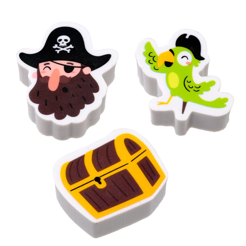 Cargue la imagen en el visor de la galería, Set van 3 jolly roger piraten gummen