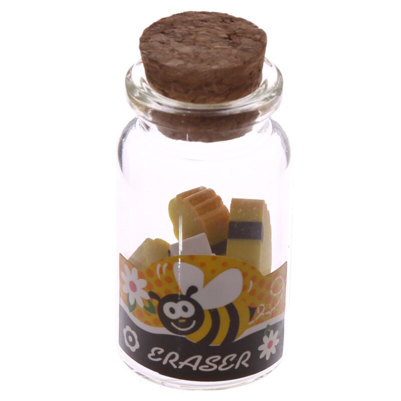 ギャラリービューアに画像をロードする, Honingbij gummen in mini pot met kurk deksel
