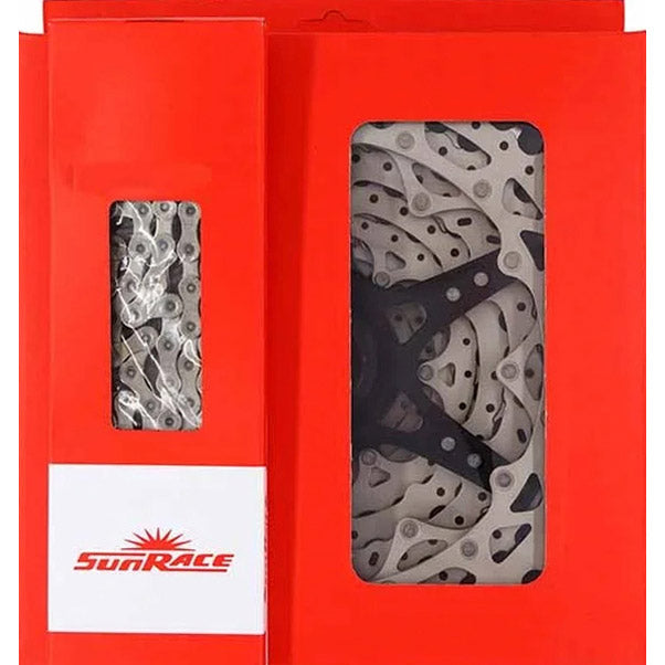 Load image into Gallery viewer, Spanninga sunrace combipack mx80 11v hg 11-51t met ketting cn11a