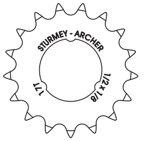 Load image into Gallery viewer, Sturmeyarcher tandwiel sturmey archer 17t - 1 8 vlak model - chroom