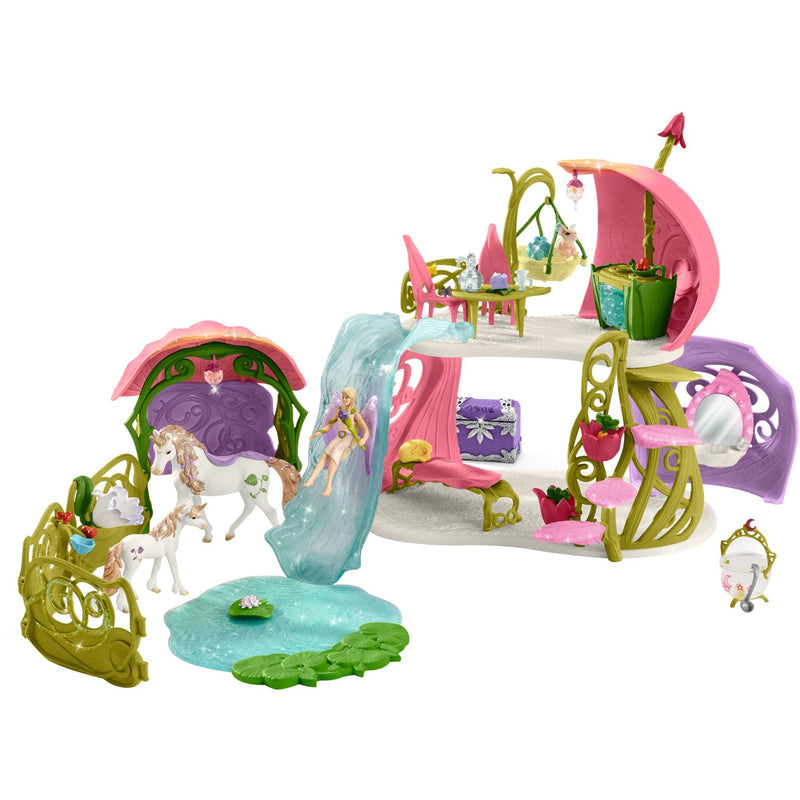 Load image into Gallery viewer, Schleich Bayala Glinsterend bloemenhuis met eenhoorns, me