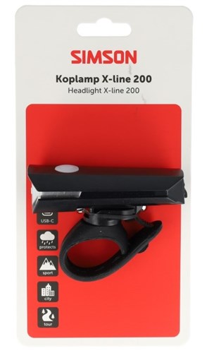 ギャラリービューアに画像をロードする, Simson koplamp aurora x-line 200 - usb-c oplaadbaar