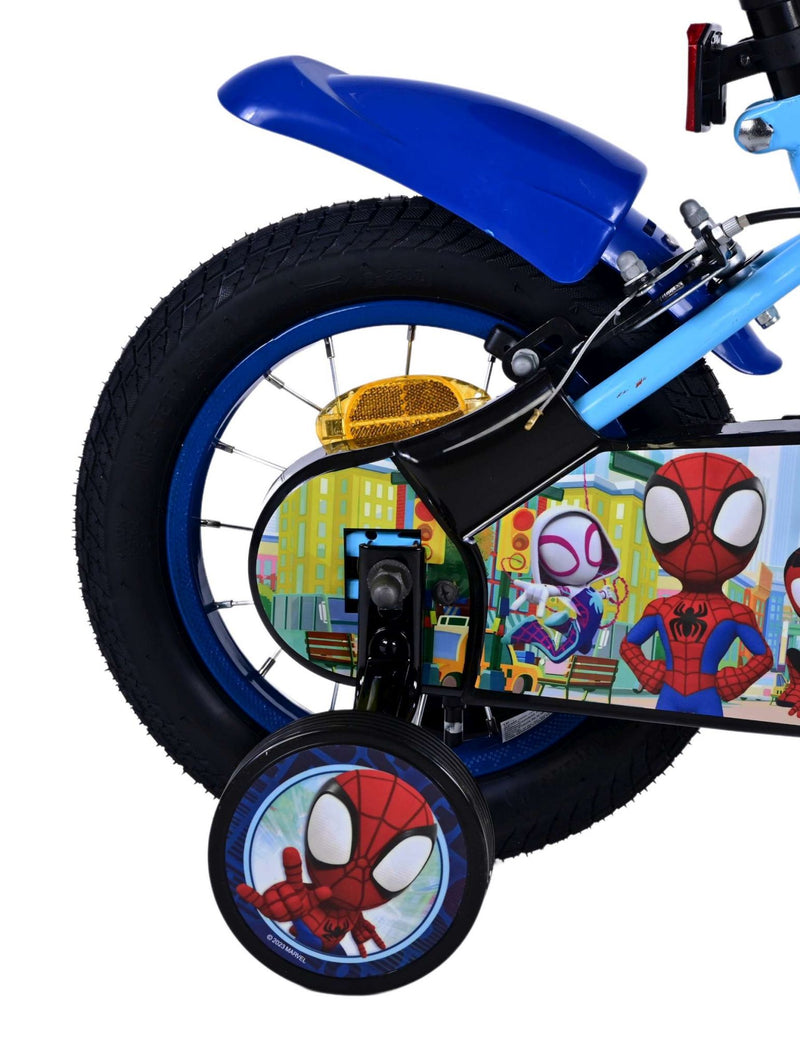 Load image into Gallery viewer, Spidey and his amazing friends Spidey Kinderfiets Jongens 12 inch Blauw Twee handremmen