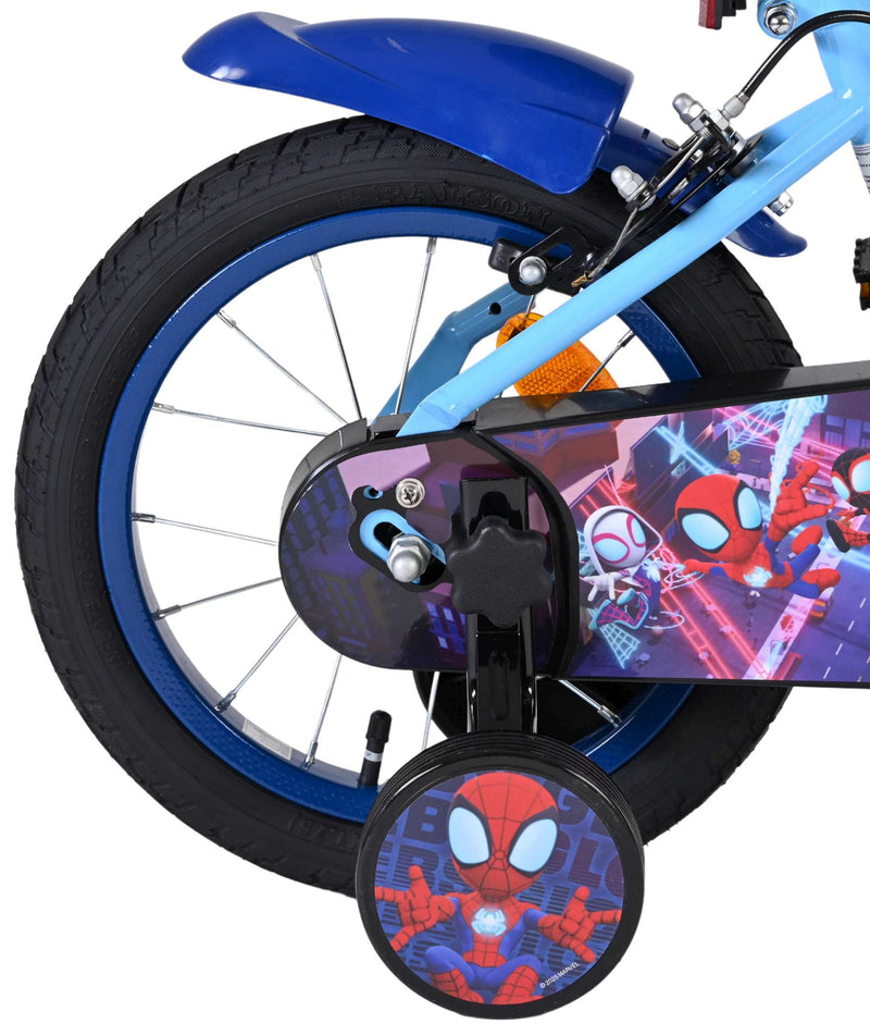Load image into Gallery viewer, Spidey und seine tollen freunde spidey kinderfiets - jongens - 14 inch - blauw rood - twee handremmen