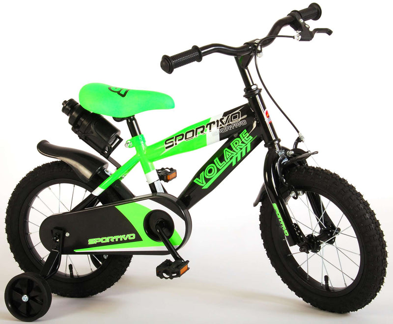 Load image into Gallery viewer, Volare Sportivo Kinderfiets Jongens 14 inch Neon Groen Zwart 95% afgemonteerd