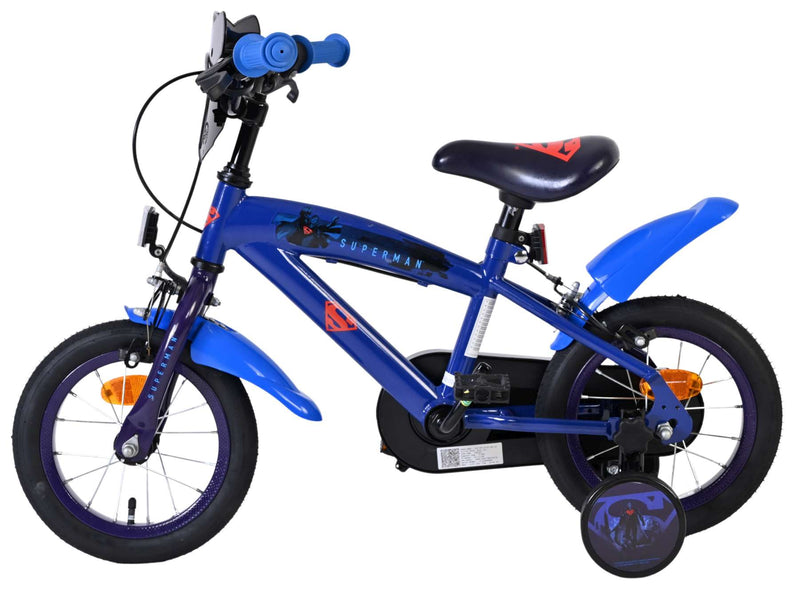 Load image into Gallery viewer, Superman kinderfiets - jongens - 12 inch - blauw - twee handremmen